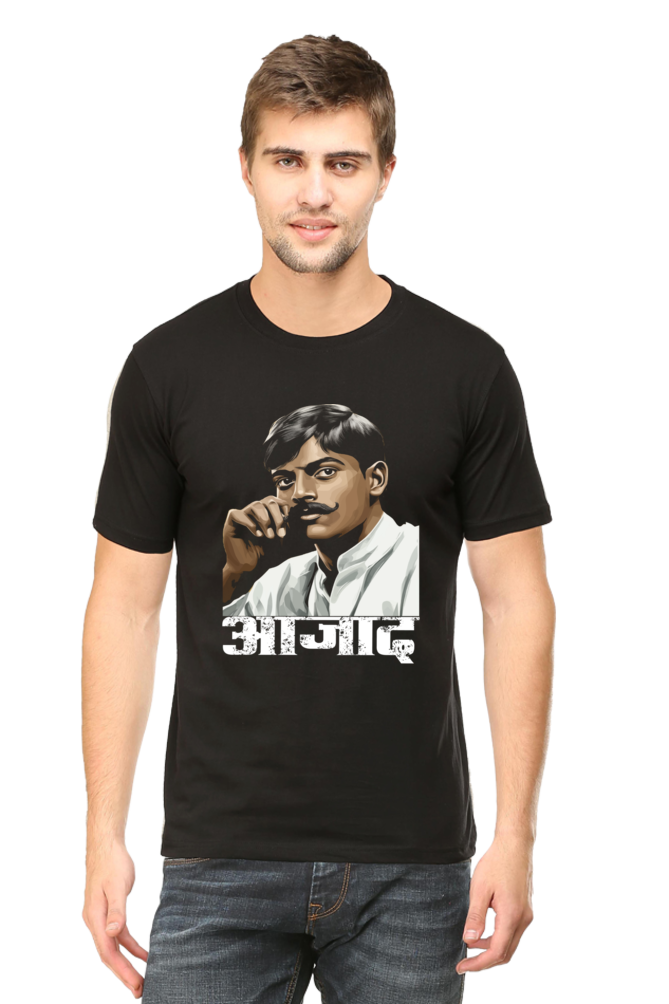 Chandra Shekhar Azad Courage Round Neck Half Sleeve Classic T-Shirts for Men Vastrdhamm