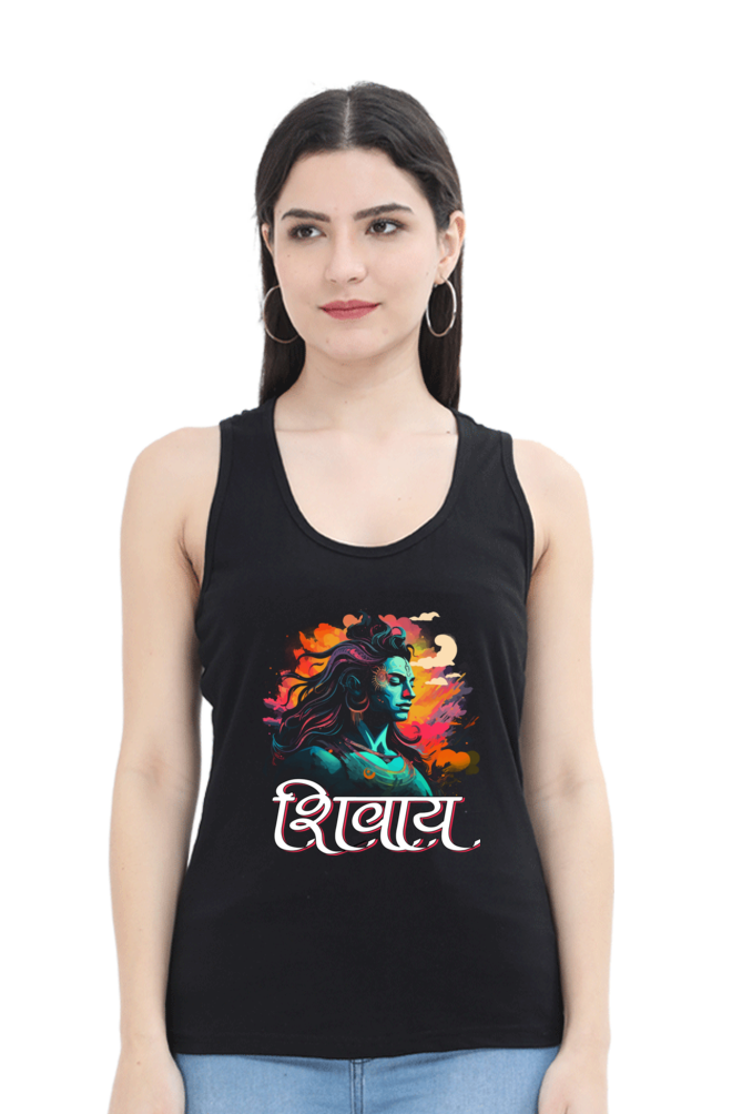 Shiv Ji Trishul Power Tank Top T-Shirts for Women Vastrdhamm