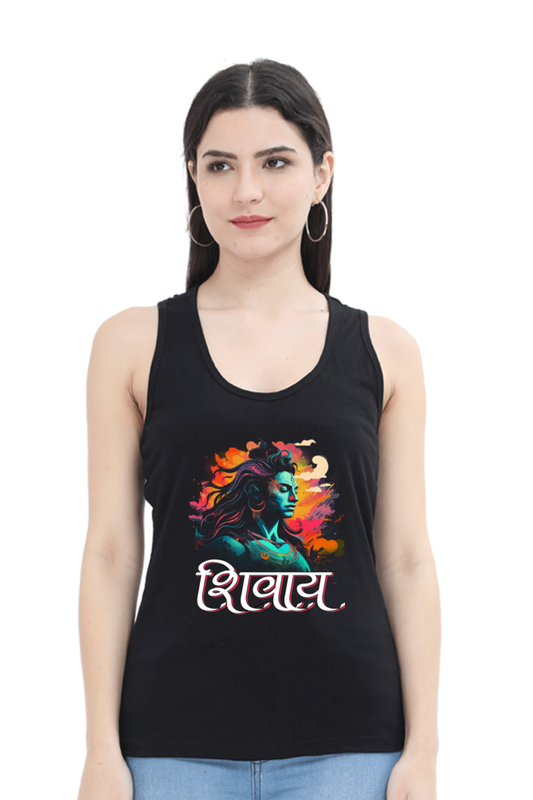 Shiv Ji Trishul Power Tank Top T-Shirts for Women Vastrdhamm