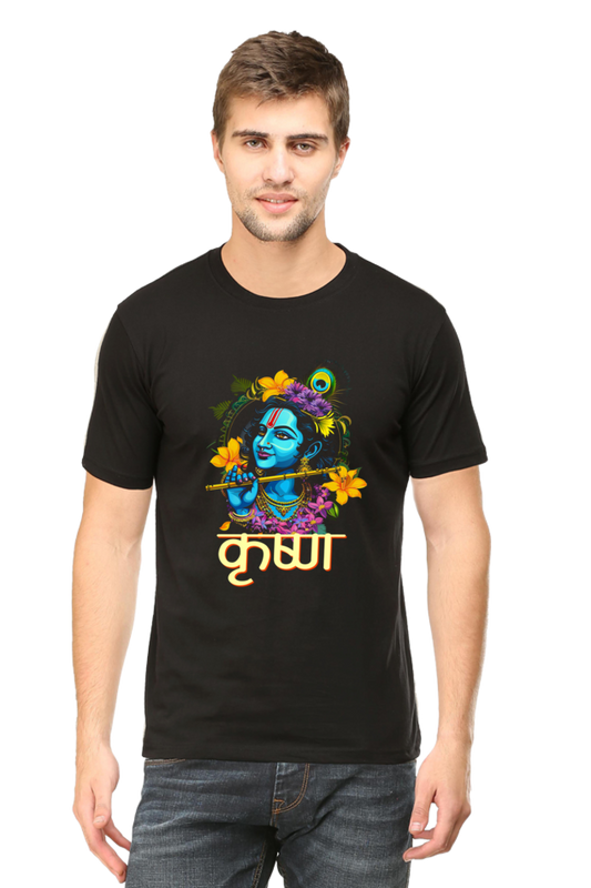 Shree Krishan Govardhan Protector Round Neck Half Sleeve Classic T-Shirts for Men Vastrdhamm