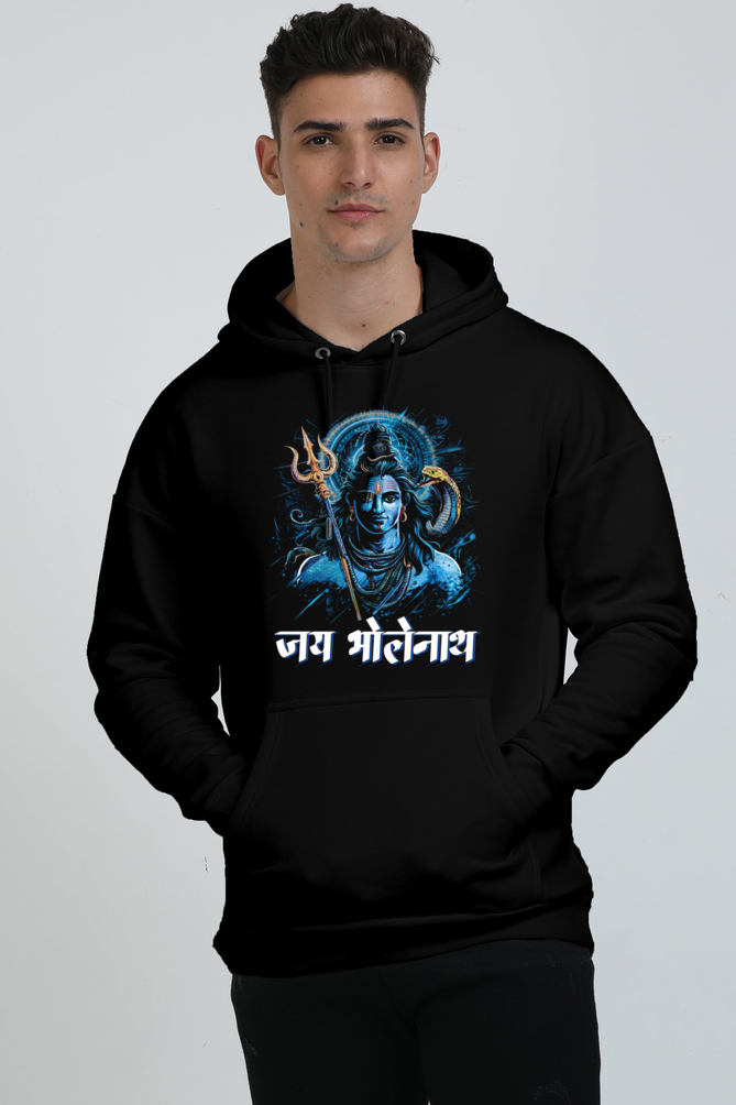 Shiv Ji Meditation Oversized Hooded Sweatshirt T-Shirts  for Men Vastrdhamm