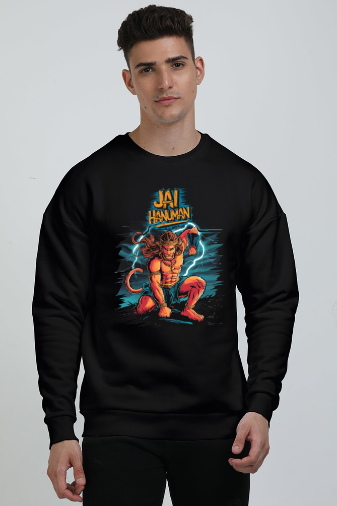 Hanuman Bhakti Warrior Oversized Sweatshirt T-Shirts for Men Vastrdhamm