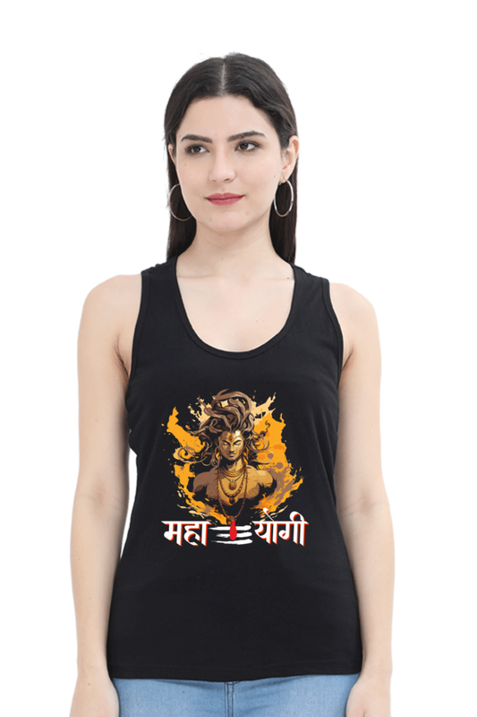 Shiv Ji Divine Power Tank Top T-Shirts for Women Vastrdhamm