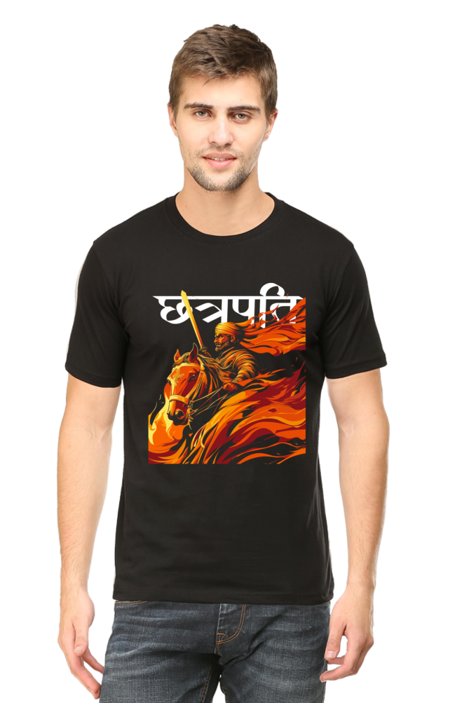 Shivaji Maharaj Valor Round Neck Half Sleeve Classic T-Shirts for Men Vastrdhamm