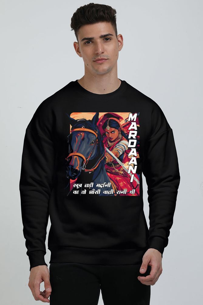 Lakshmi Bai Courage Unleashed Oversized Sweatshirt T-Shirts for Men Vastrdhamm