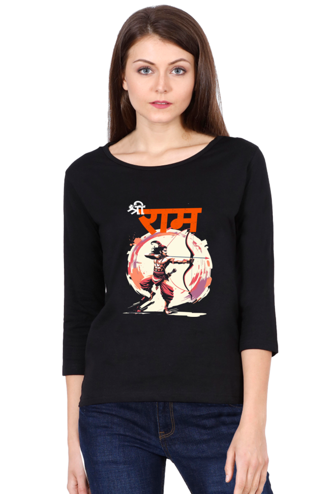 Ram Ji Eternal Dharma Round Neck Full Sleeve T-Shirts for Women Vastrdhamm