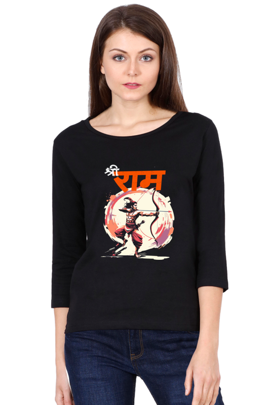 Ram Ji Eternal Dharma Round Neck Full Sleeve T-Shirts for Women Vastrdhamm