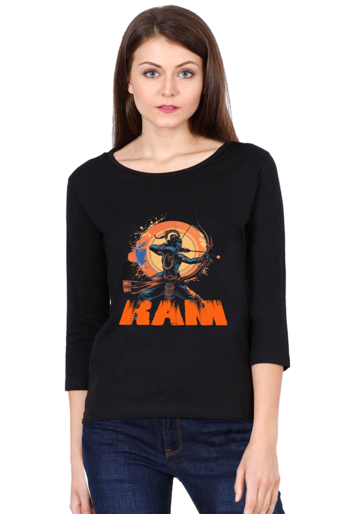 Ram Ji Maryada Purushottam Round Neck Full Sleeve T-Shirts for Women Vastrdhamm