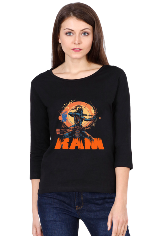 Ram Ji Maryada Purushottam Round Neck Full Sleeve T-Shirts for Women Vastrdhamm