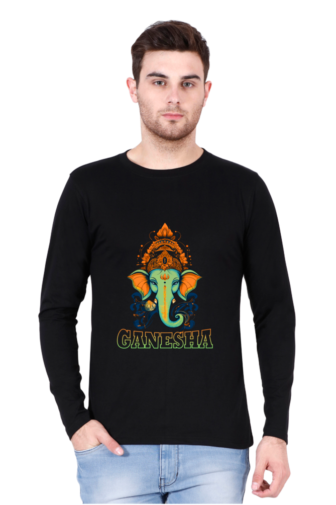 Jai Ganesha Glory Round Neck Full Sleeve T-Shirts for Men Vastrdhamm