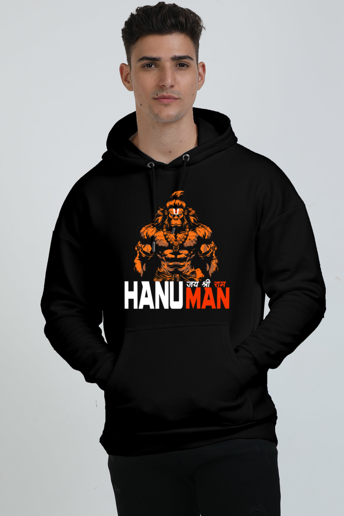 Hanuman Unyielding Strength Oversized Hooded Sweatshirt T-Shirts for Men Vastrdhamm