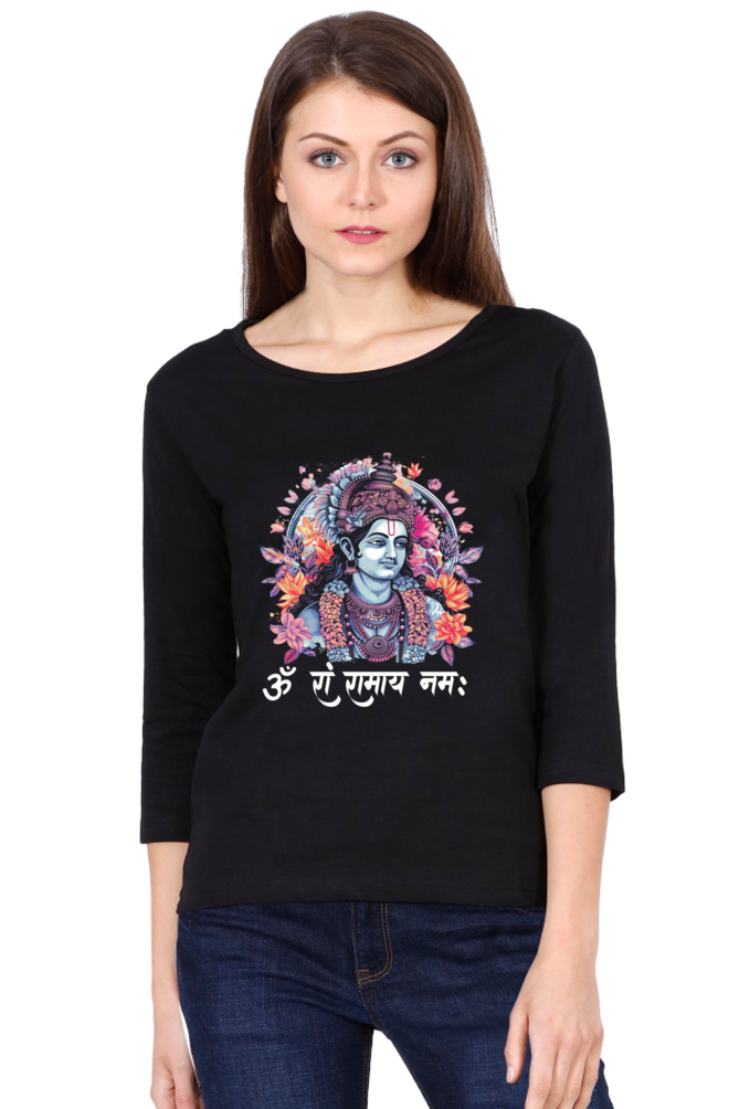 Ram Ji Righteous Path Round Neck Full Sleeve T-Shirts for Women Vastrdhamm