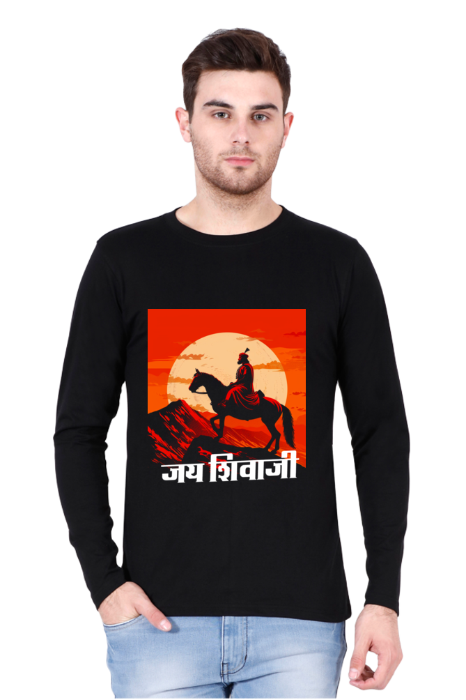 Shivaji Maharaj Honor Round Neck Full Sleeve T-Shirts for Men Vastrdhamm