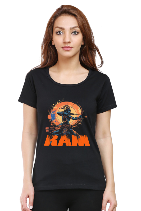 Ram Ji Maryada Purushottam Round Neck Half Sleeve Classic T-Shirts for Women Vastrdhamm