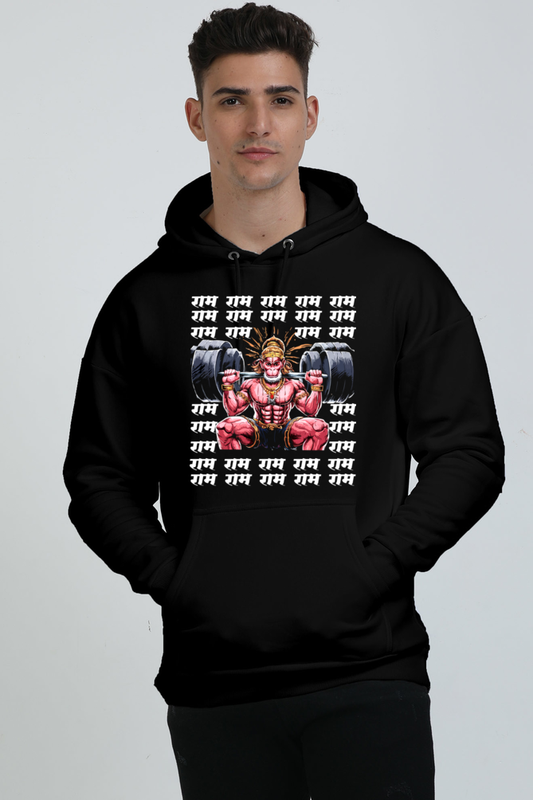 Hanuman Bhakti Devotion Oversized Hooded Sweatshirt T-Shirts for Men Vastrdhamm