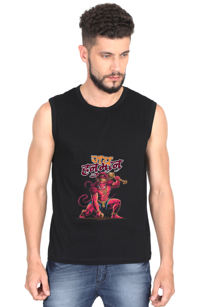 Hanuman Super Strength Round Neck Sleeveless T-Shirts for Men Vastrdhamm