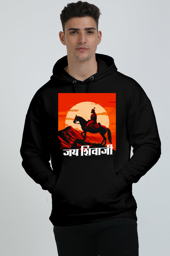 Shivaji Maharaj Courage Oversized Hooded Sweatshirt T-Shirts for Men Vastrdhamm