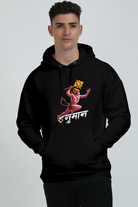 Hanuman Mighty Hero Oversized Hooded Sweatshirt T-Shirts for Men Vastrdhamm