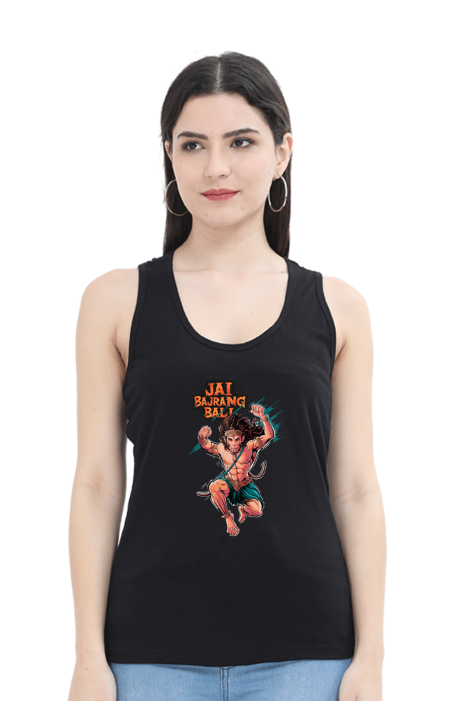 Hanuman Devotional PowerTank Top T-Shirts for Women Vastrdhamm