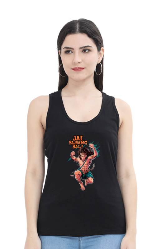 Hanuman Devotional PowerTank Top T-Shirts for Women Vastrdhamm