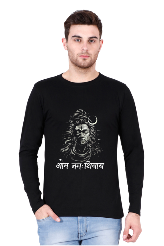 Shiv Ji Om Namah Shivaya Round Neck Full Sleeve T-Shirts for Men Vastrdhamm