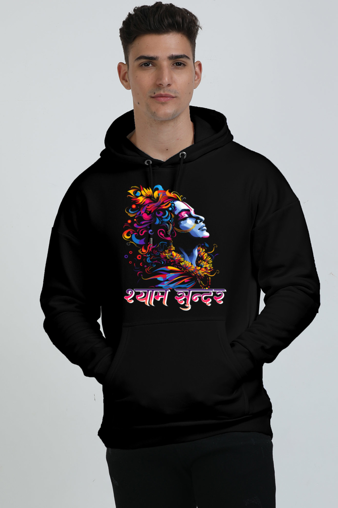 Shree Krishan Flute Melody Oversized Hooded Sweatshirt T-Shirts  for Men Vastrdhamm