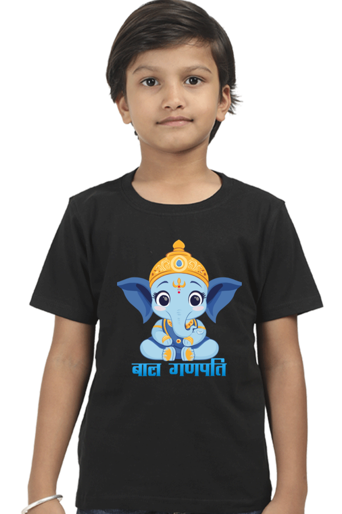 Jai Ganesha Power Round Neck Half Sleeve Classic T-Shirts for Boy Vastrdhamm