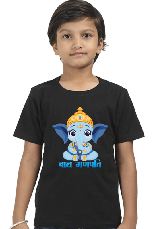 Jai Ganesha Power Round Neck Half Sleeve Classic T-Shirts for Boy Vastrdhamm