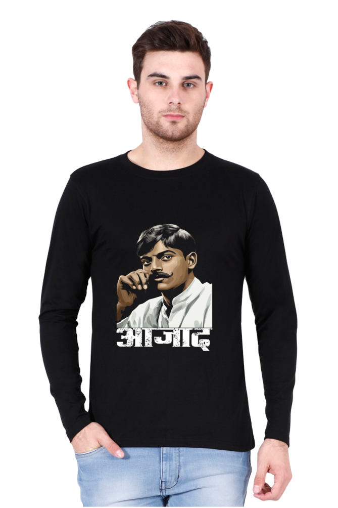 Chandra Shekhar Azad Courage Round Neck Full Sleeve T-Shirts for Men Vastrdhamm