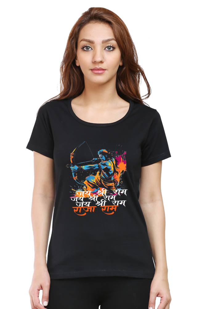 Ram Ji Sita Ram Round Neck Half Sleeve Classic T-Shirts for Women Vastrdhamm