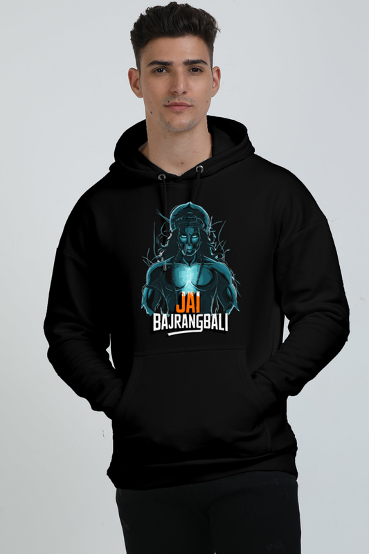 Hanuman Divine Faith Oversized Hooded Sweatshirt T-Shirts for Men Vastrdhamm