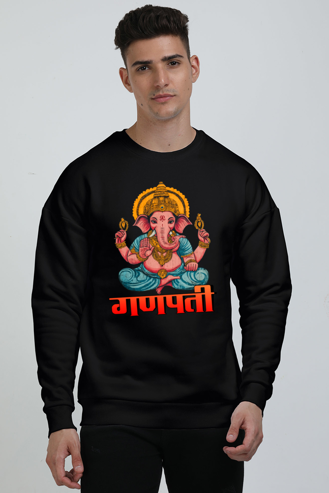 Ganesha Wisdom Oversized Sweatshirt T-Shirts for Men Vastrdhamm