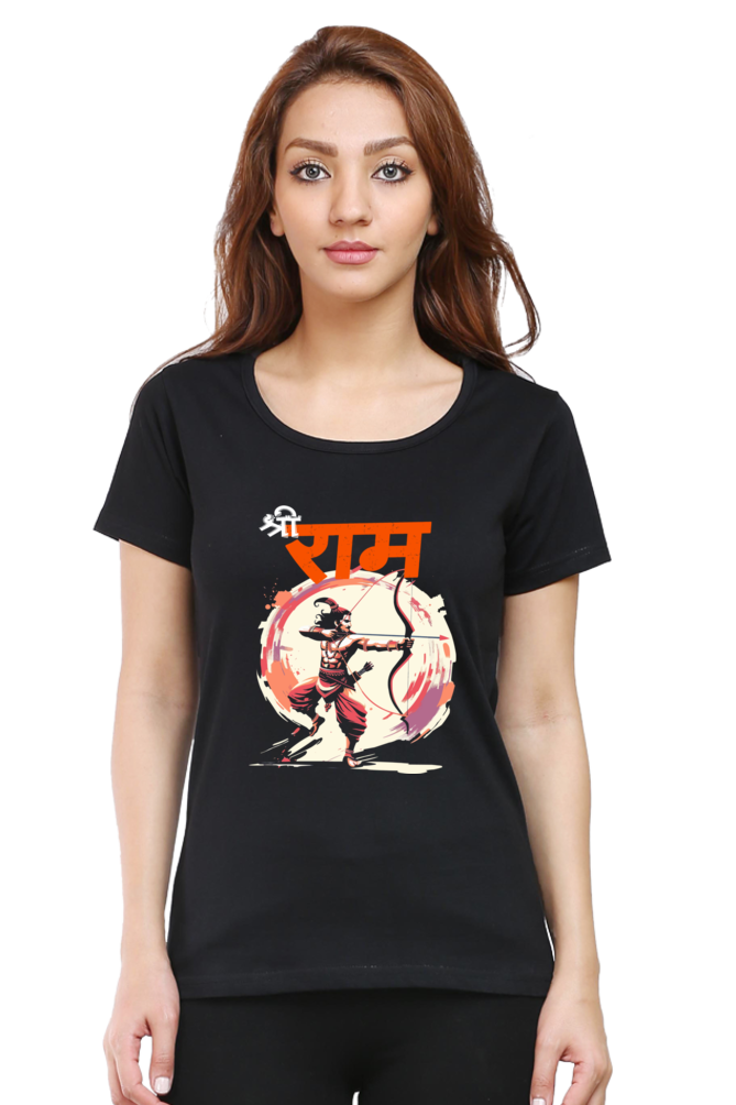 Ram Ji Eternal Dharma Round Neck Half Sleeve Classic T-Shirts for Women Vastrdhamm