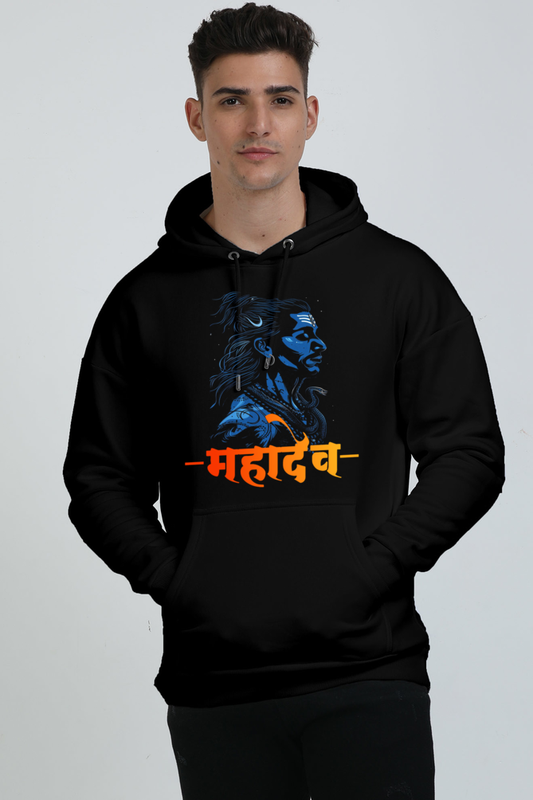 Shiv Ji Kailash Oversized Hooded Sweatshirt T-Shirts  for Men Vastrdhamm