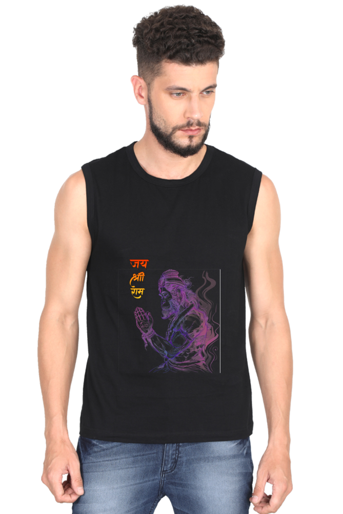 Hanuman Valor Round Neck Sleeveless T-Shirts for Men Vastrdhamm