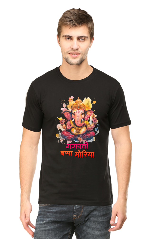 Ganesha Wisdom Round Neck Half Sleeve Classic T-Shirts for Men Vastrdhamm