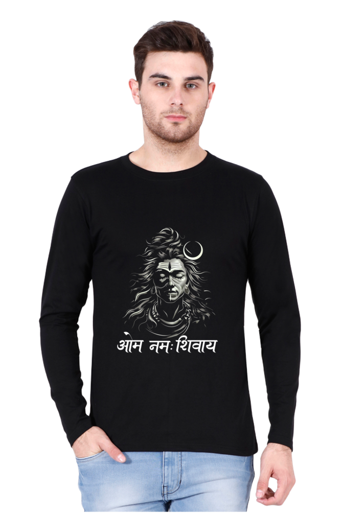 Shiv Ji Om Namah Shivaya Round Neck Full Sleeve T-Shirts for Men Vastrdhamm