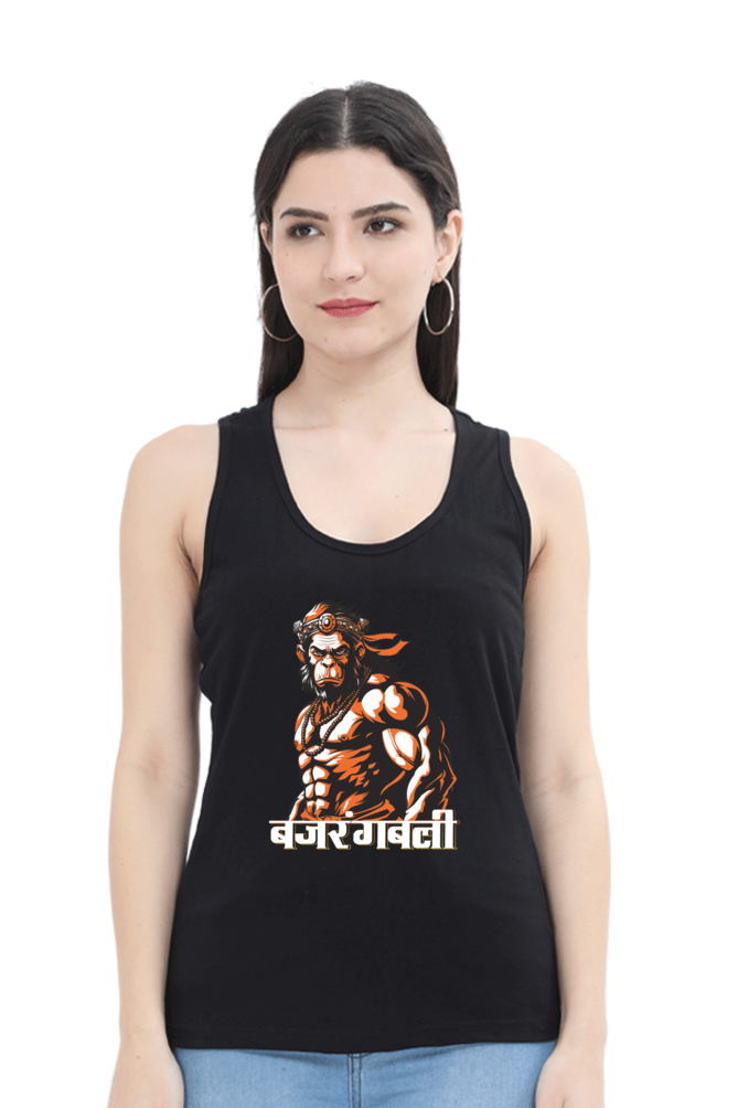 Hanuman StrengthTank Top T-Shirts for Women Vastrdhamm