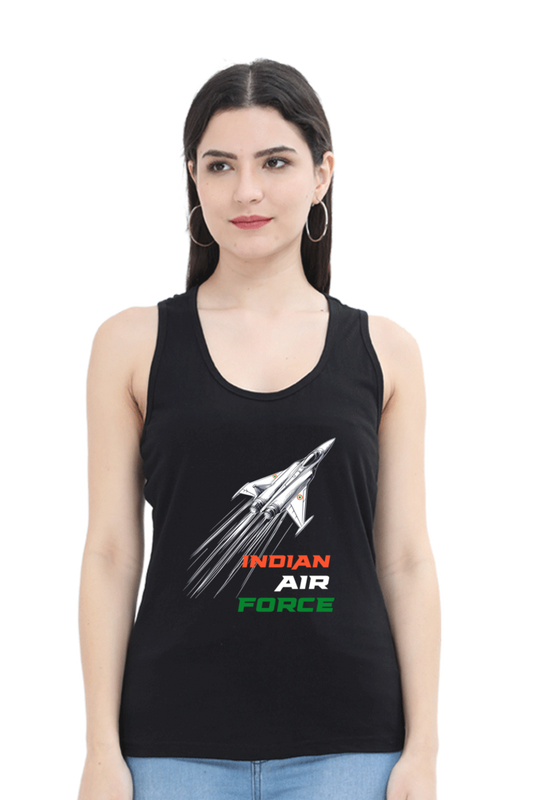 Sky Warriors: Indian Air Force Tank Top T-Shirts for Women Vastrdhamm