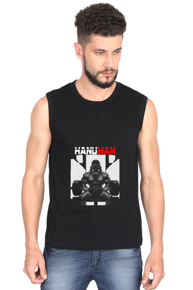 Hanuman Mountain Carrier Round Neck Sleeveless T-Shirts for Men Vastrdhamm