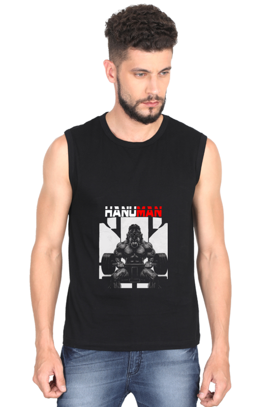 Hanuman Mountain Carrier Round Neck Sleeveless T-Shirts for Men Vastrdhamm