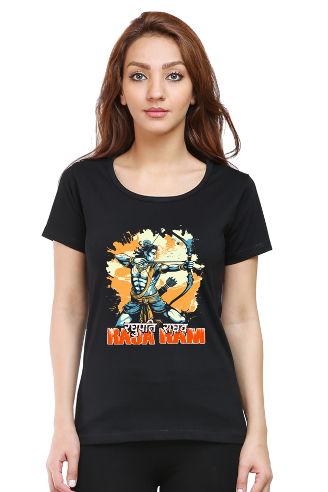 Ram Ji Warrior Spirit Round Neck Half Sleeve Classic T-Shirts for Women Vastrdhamm