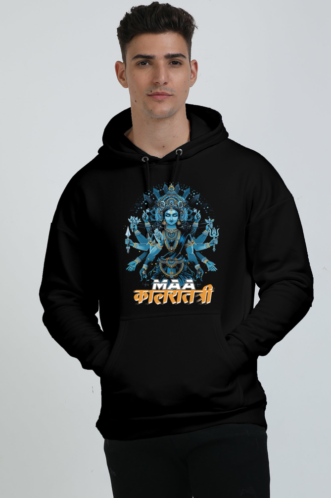 Durga Shakti Oversized Hooded Sweatshirt T-Shirts for Men Vastrdhamm