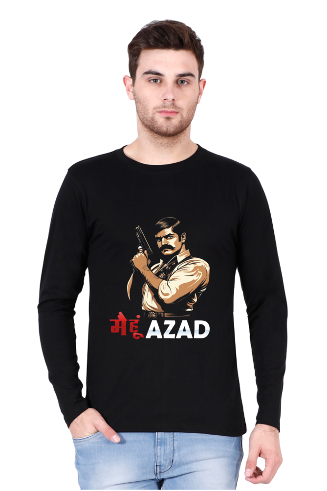 Chandra Shekhar Azad Revolution Round Neck Full Sleeve T-Shirts for Men Vastrdhamm