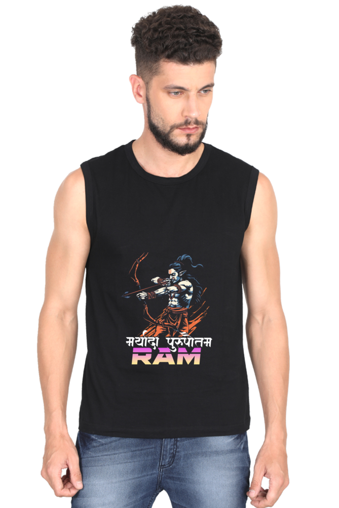 Ram Ji Ramayana Legacy Round Neck Sleeveless T-Shirts  for Men Vastrdhamm