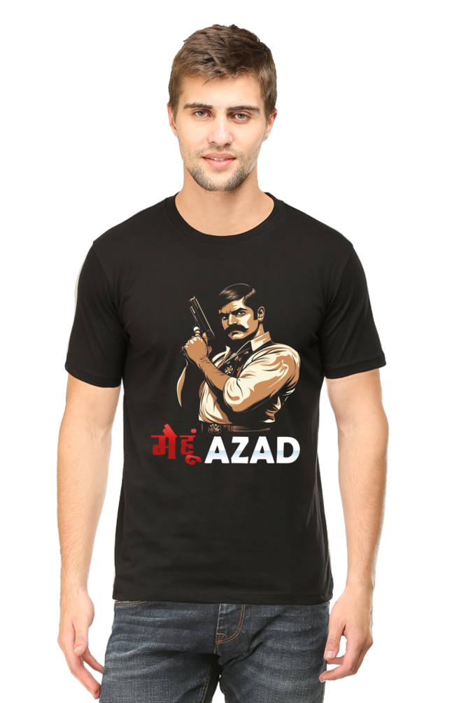 Chandra Shekhar Azad Revolution Round Neck Half Sleeve Classic T-Shirts for Men Vastrdhamm