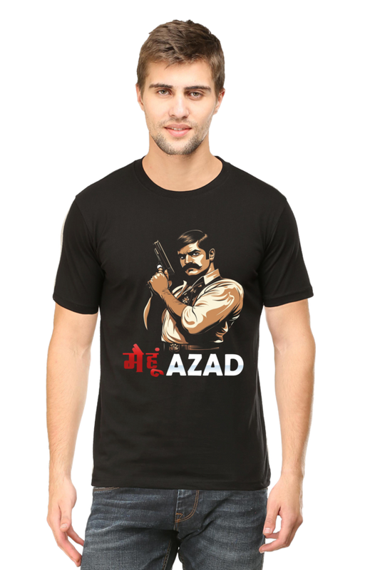 Chandra Shekhar Azad Revolution Round Neck Half Sleeve Classic T-Shirts for Men Vastrdhamm