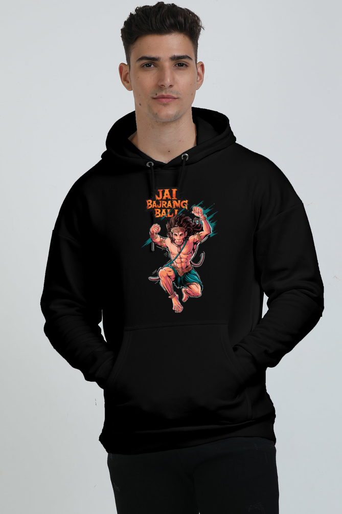 Hanuman Valor Oversized Hooded Sweatshirt T-Shirts for Men Vastrdhamm