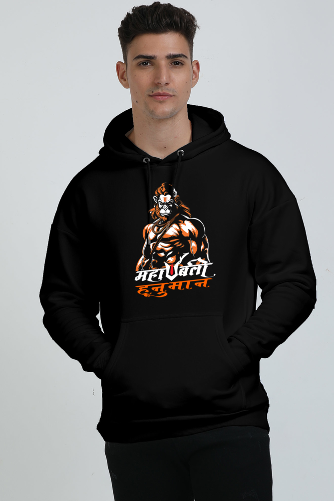 Hanuman Fearless Oversized Hooded Sweatshirt T-Shirts for Men Vastrdhamm