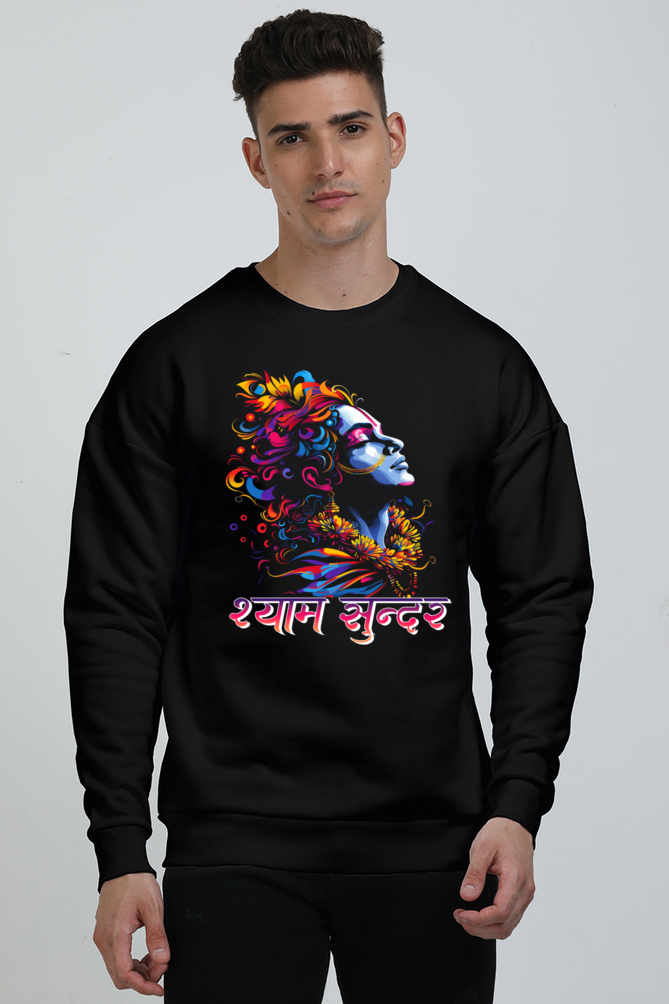 Shree Krishan Flute Melody Oversized Sweatshirt T-Shirts  for Men Vastrdhamm